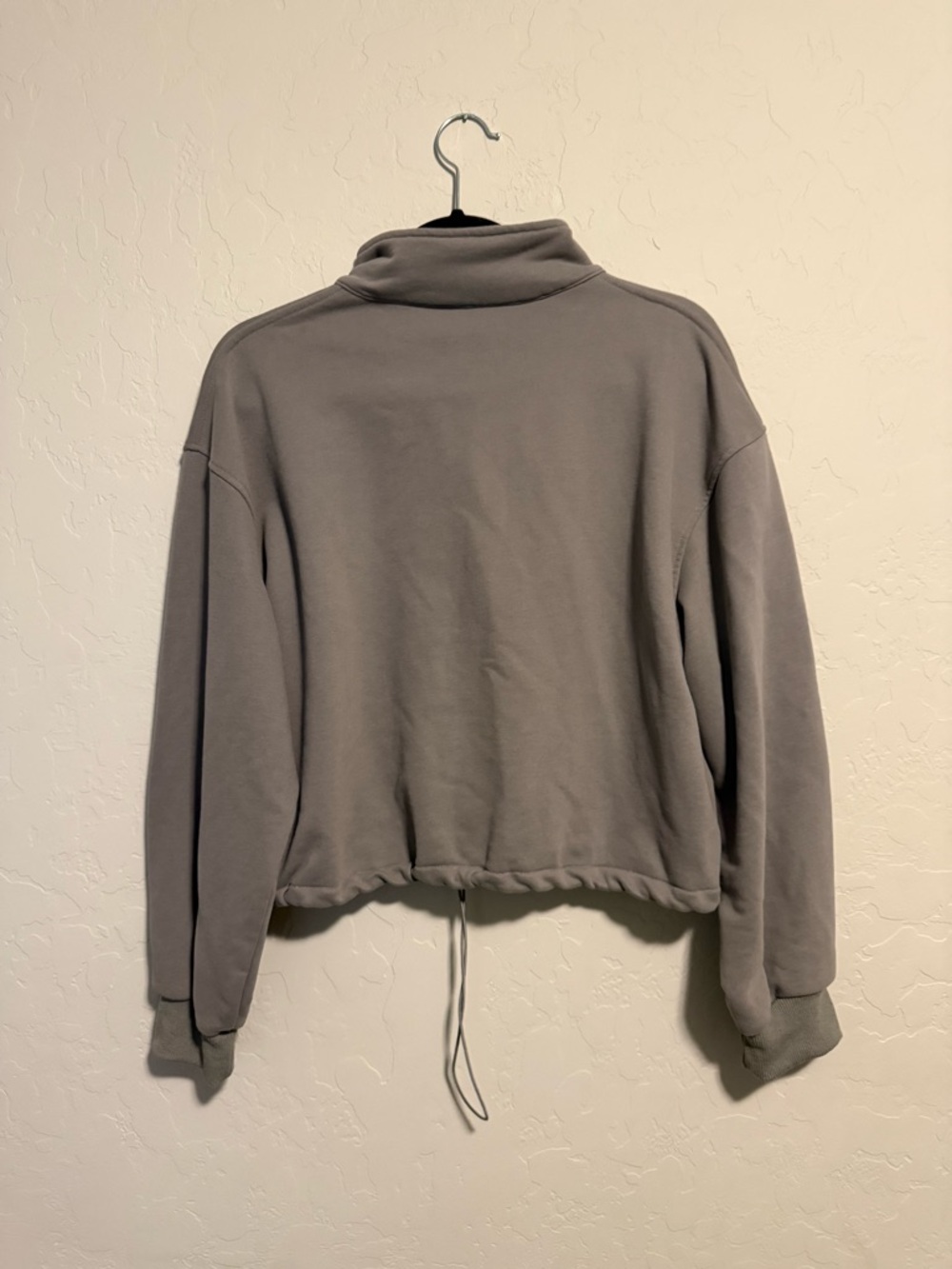 MiniBeast Gray Quarter-Zip Drawstring Sweatshirt - Picture 2 of 3